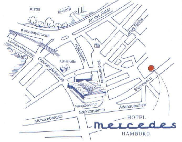 Hotel Mercedes/Centrum Hamburg Bagian luar foto